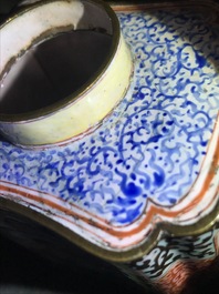 清朝 广彩搪瓷茶罐 